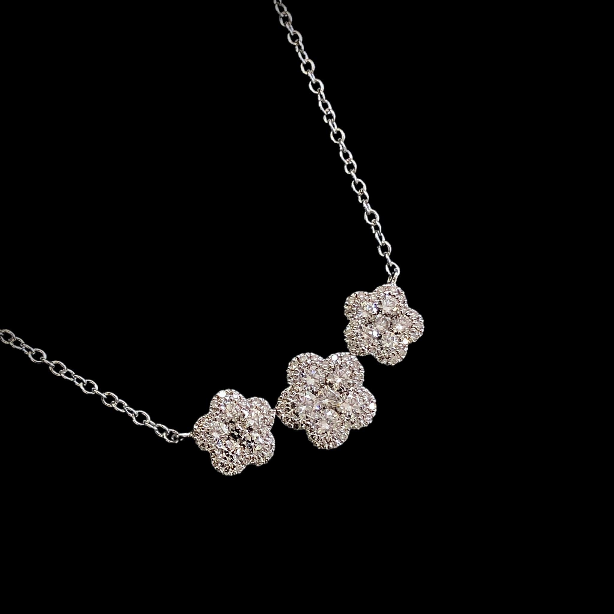 3 Flower Diamond Pendant