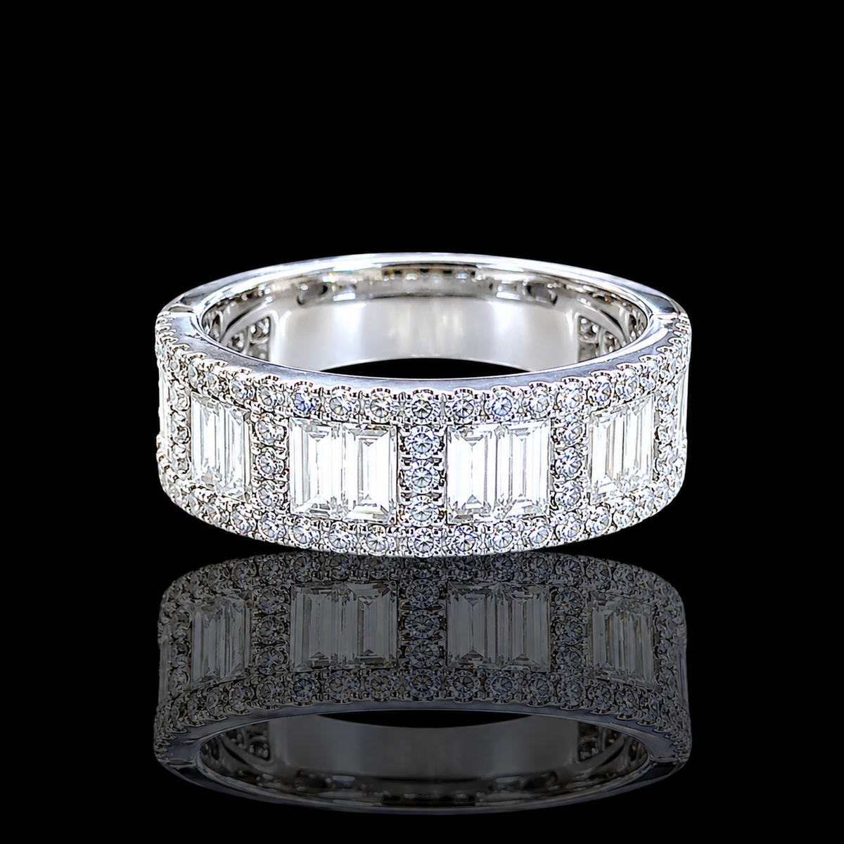 Baguette x Round Diamond Ring