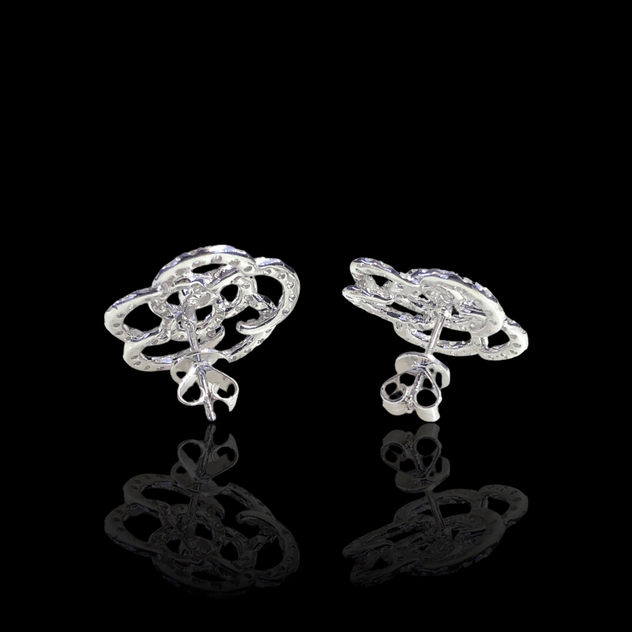 Flower Knot Diamond Earrings