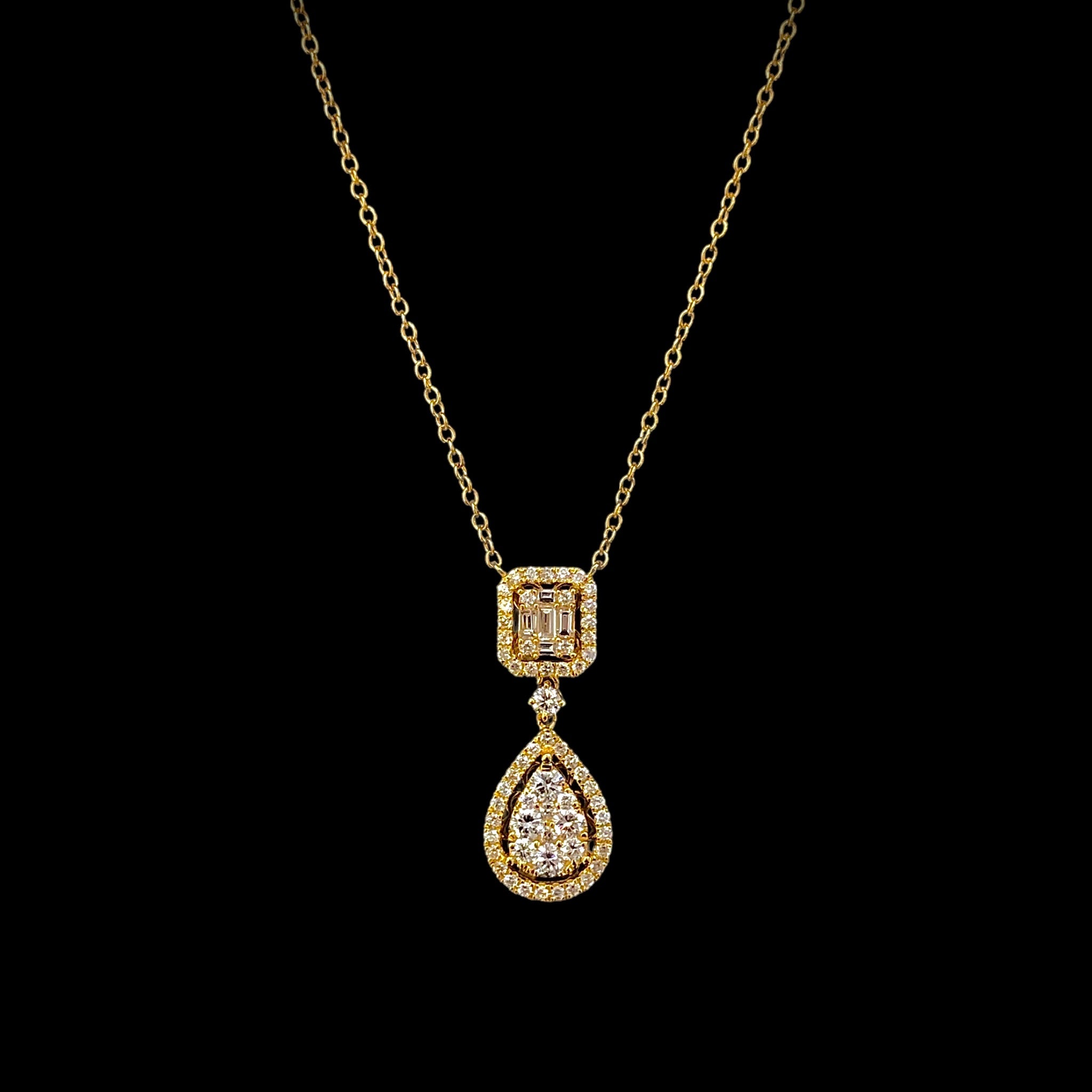 Pear Shape Drop Diamond Pendant