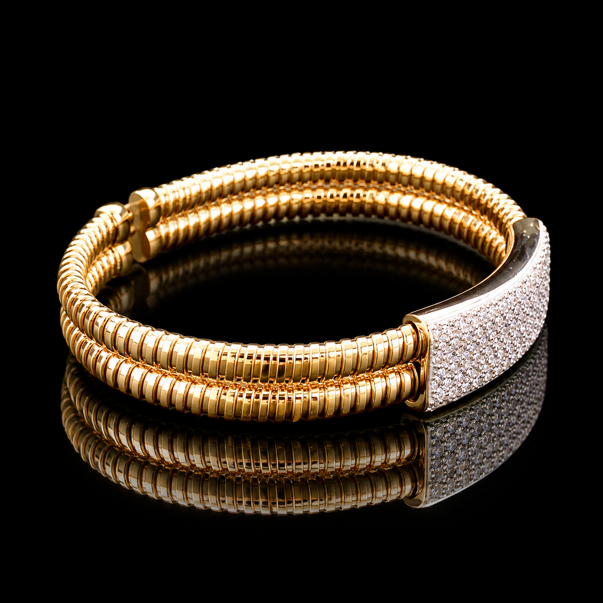 Twist Diamond Flex Bangle